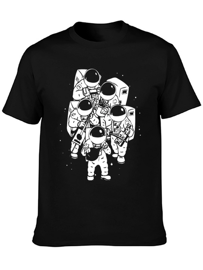 Astronaut Band Graphic T-Shirt - Black Cotton Tee