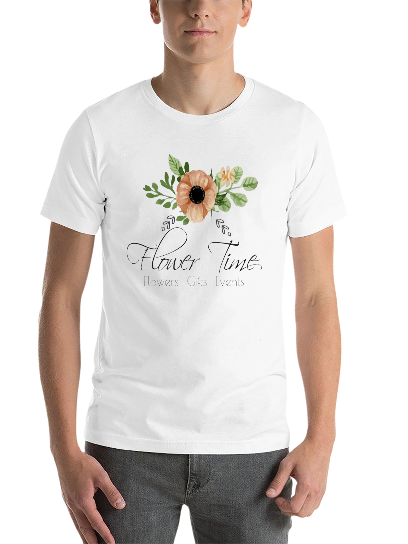Floral Time Black Graphic T-Shirt