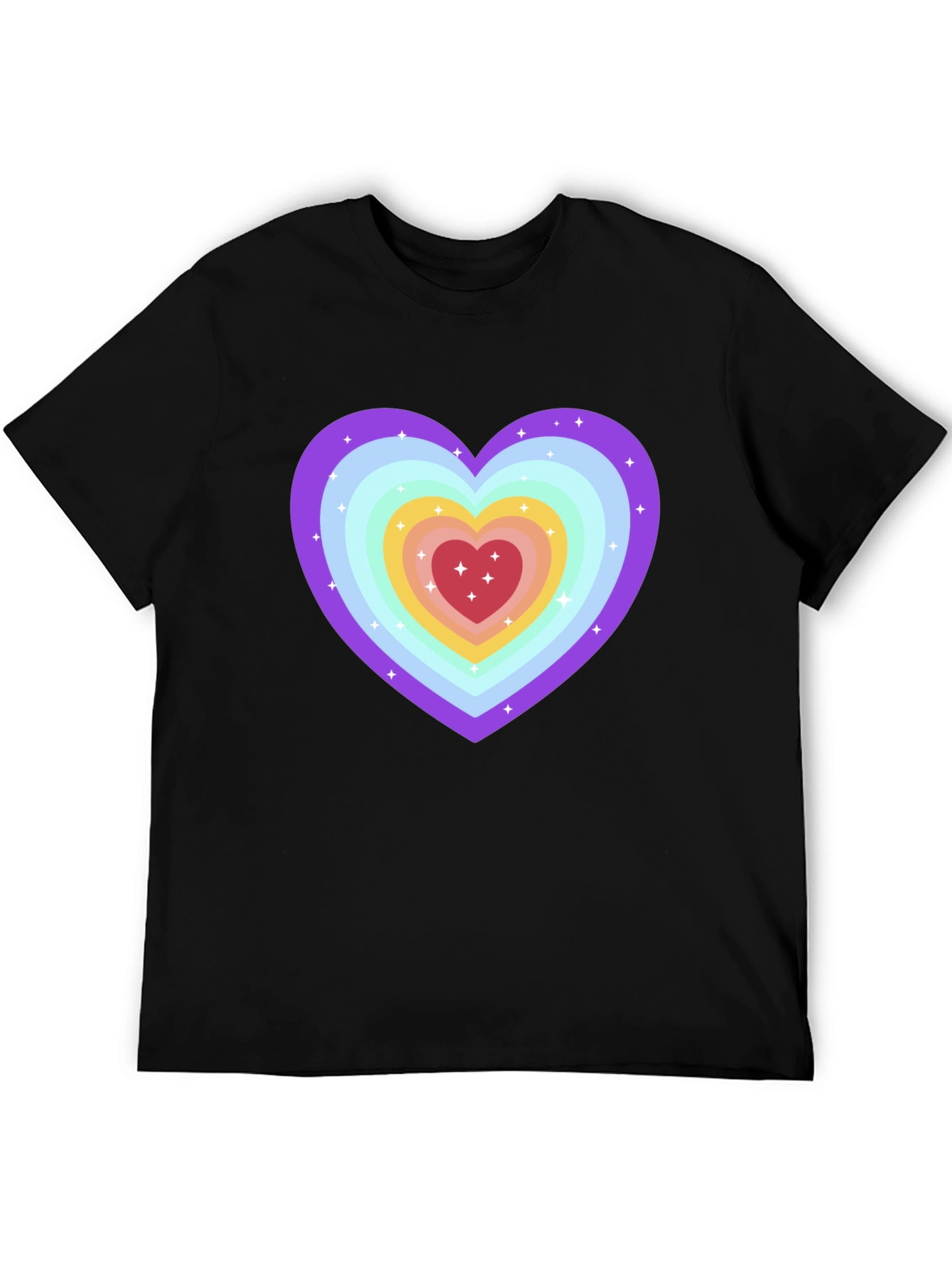 Rainbow Heart Graphic Tee - Soft & Stylish