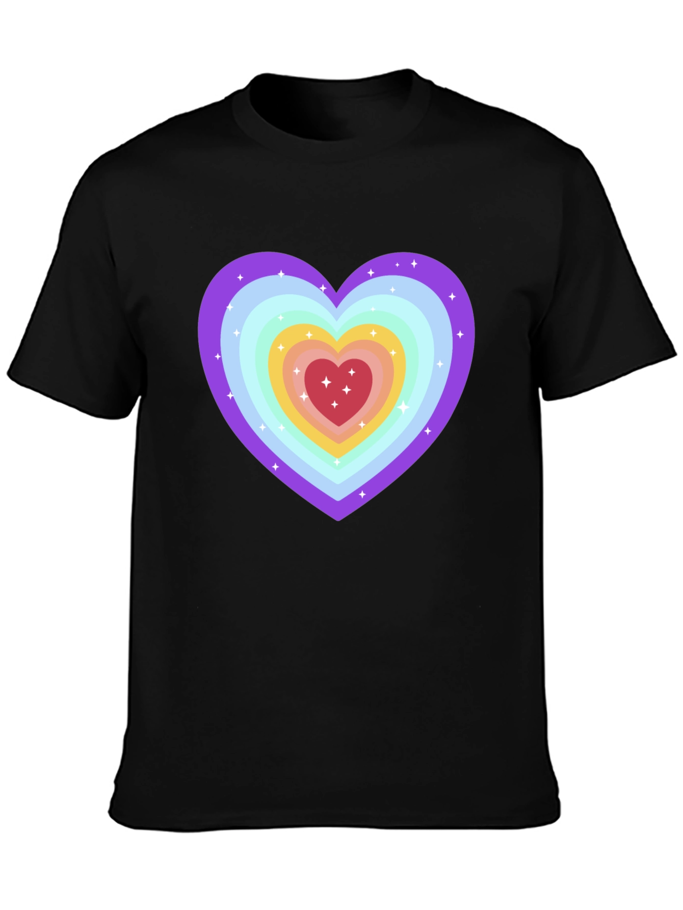 Rainbow Heart Graphic Tee - Soft & Stylish