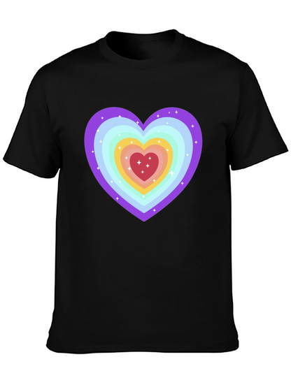 Rainbow Heart Graphic Tee - Soft & Stylish