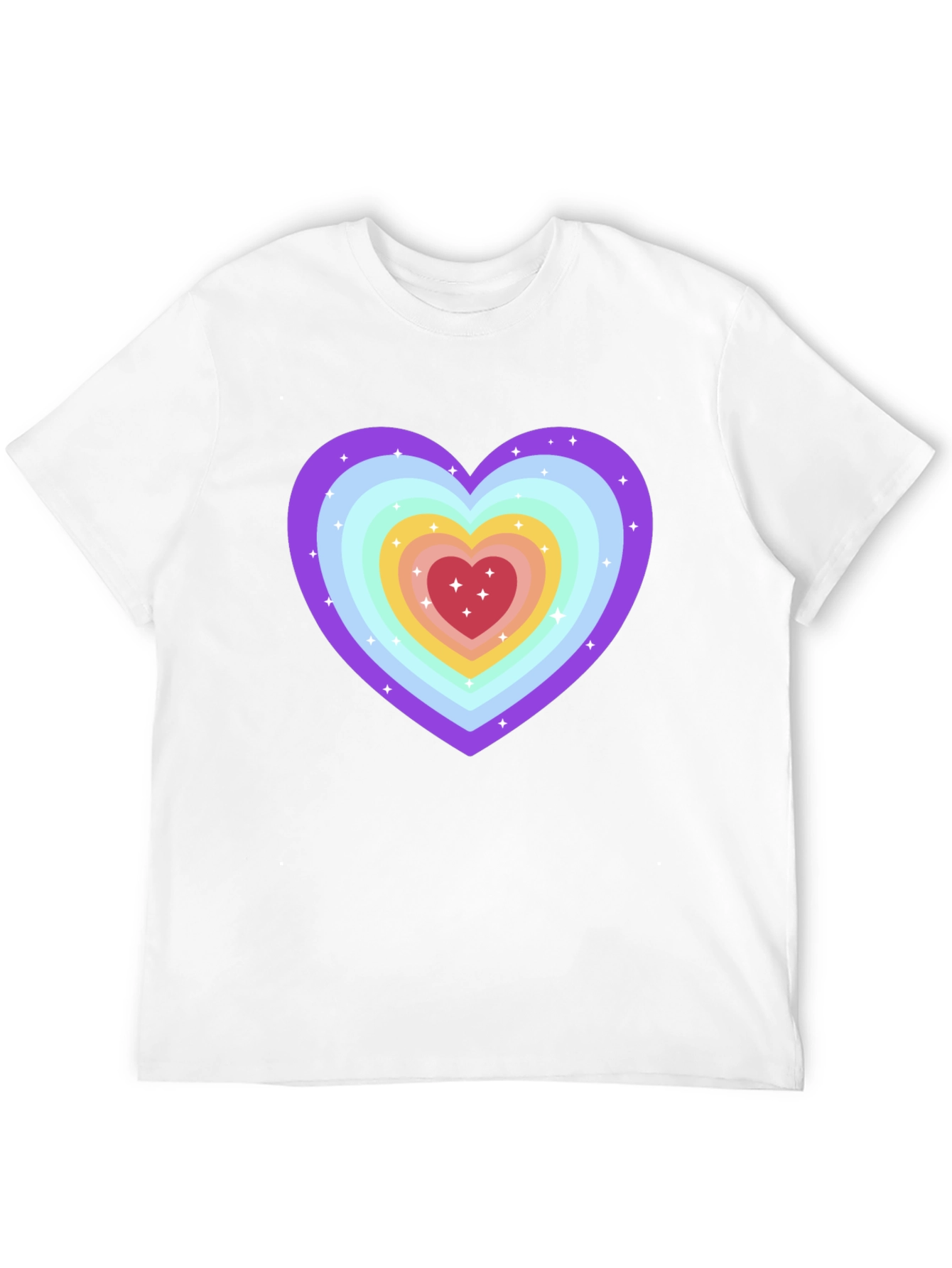 Rainbow Heart Graphic Tee - Soft & Stylish