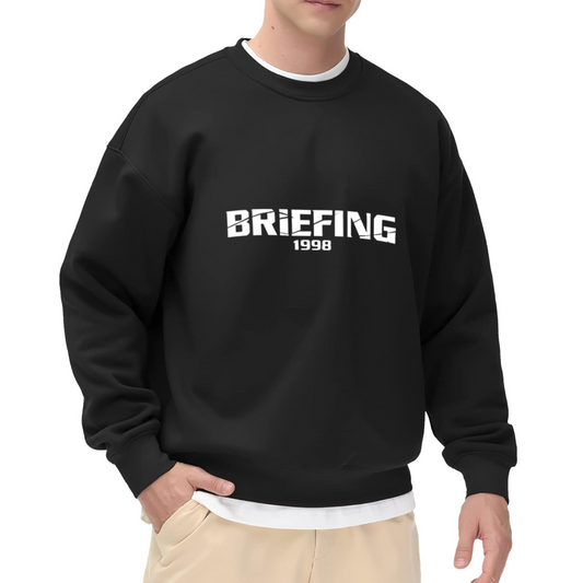 Retro Cracked BRIEFING 1998 Streetwear Crewneck Sweatshirt