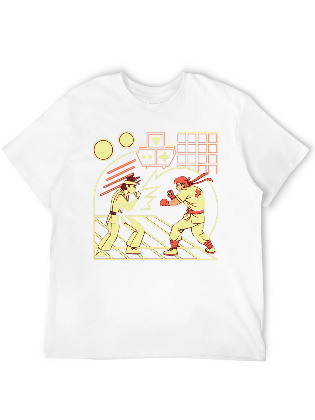 Retro Video Game Fight T-Shirt - Black
