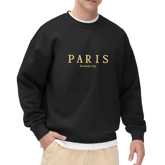 Minimal Gold PARIS Letter City Crewneck Sweatshirt