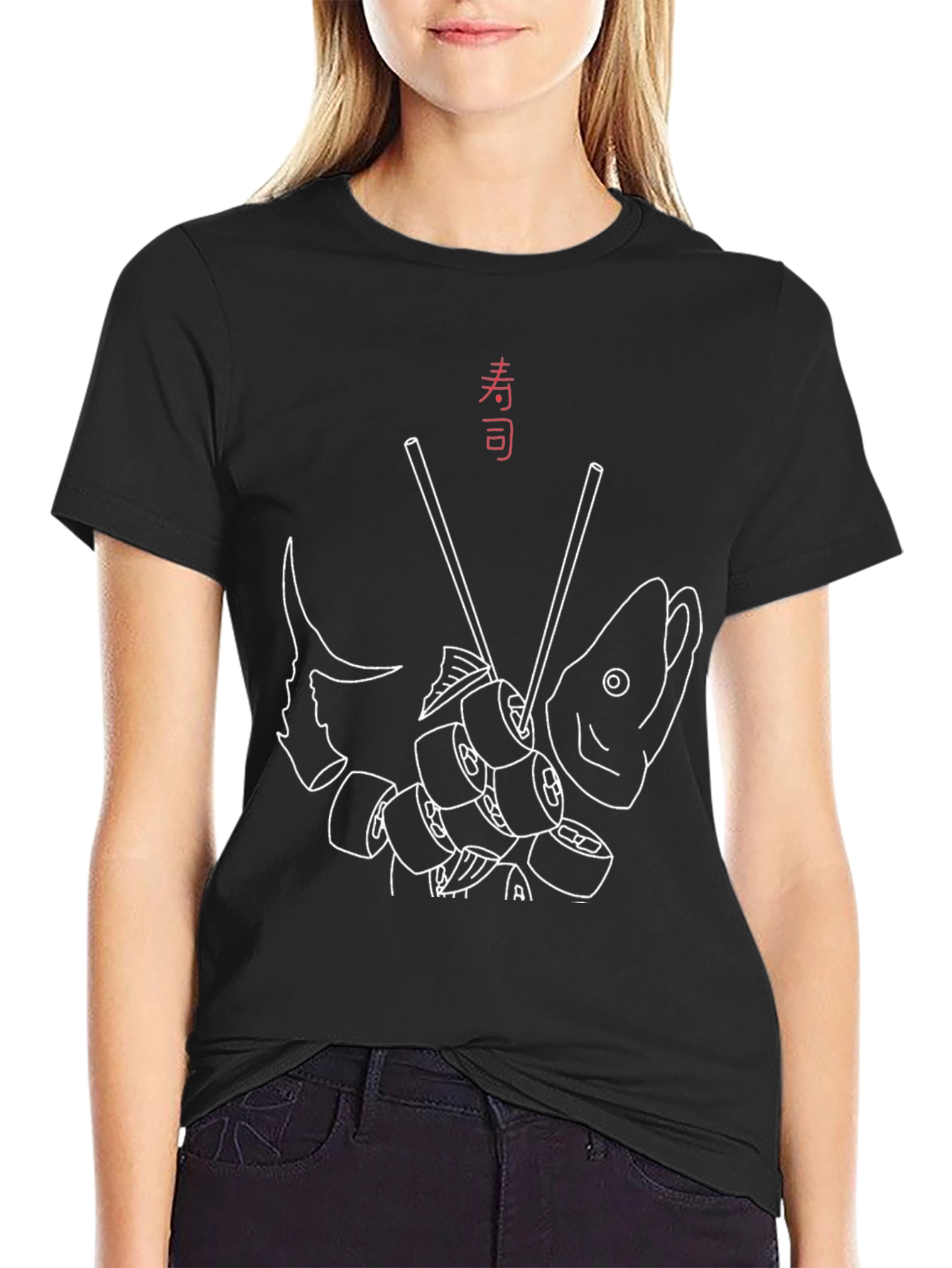 Sushi Fish Graphic Tee - Japanese Food Art T-Shirt