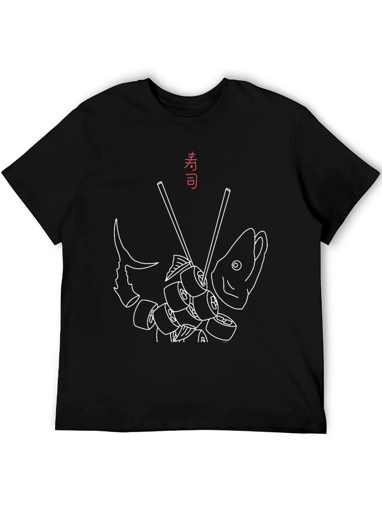 Sushi Fish Graphic Tee - Japanese Food Art T-Shirt