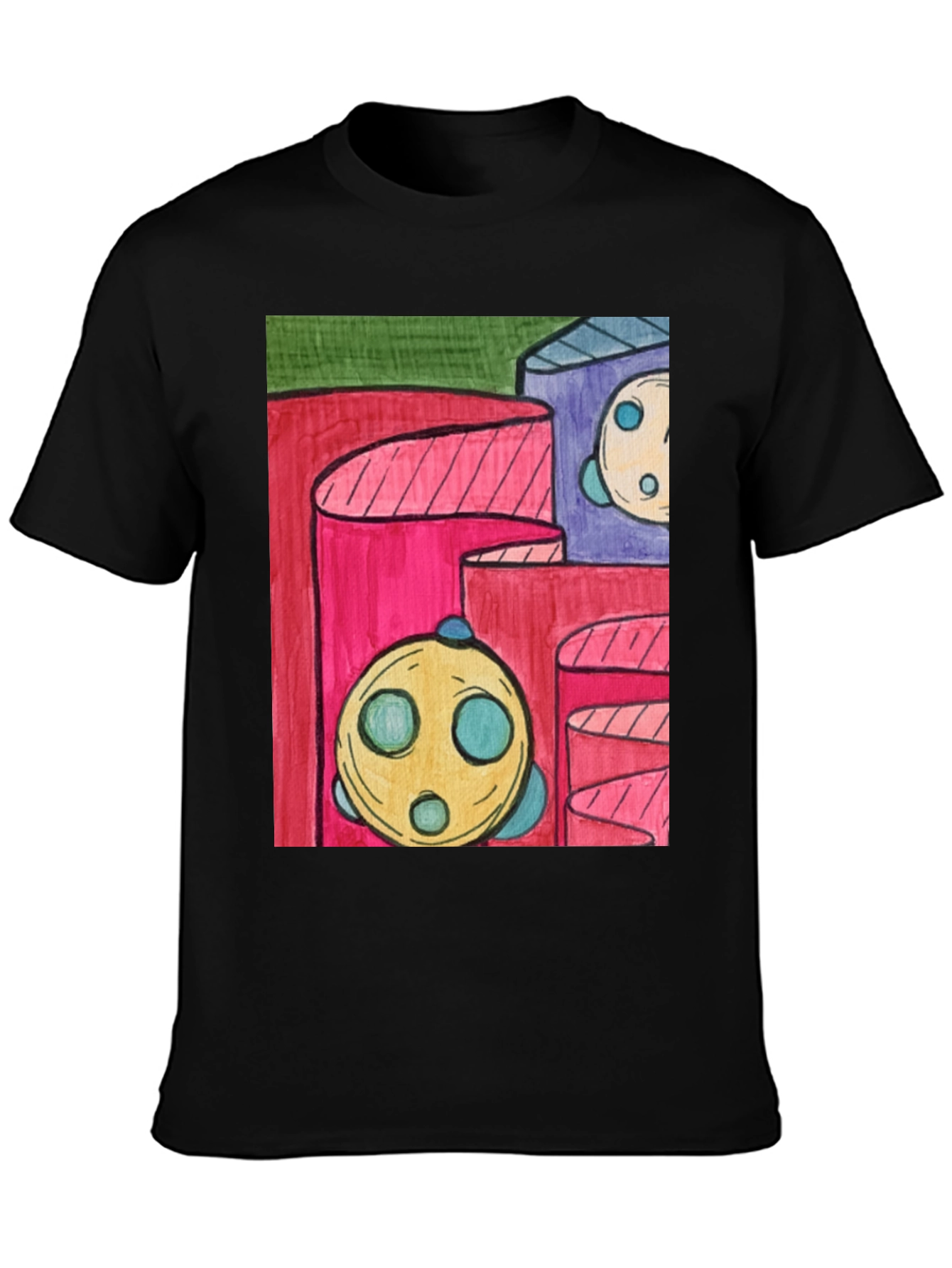 Abstract Graphic Print T-Shirt - Modern Art Tee