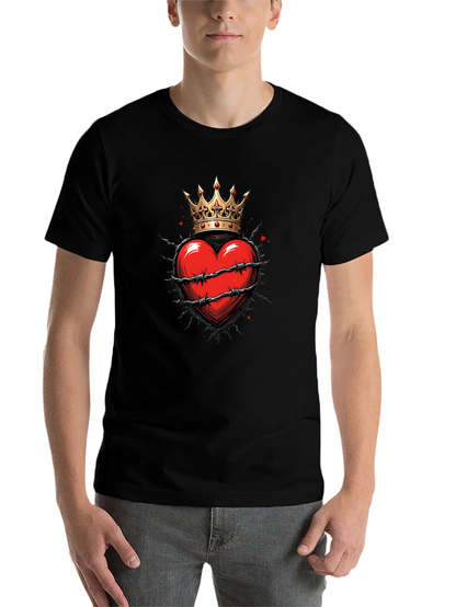 Crowned Heart Graphic Tee - Edgy Style