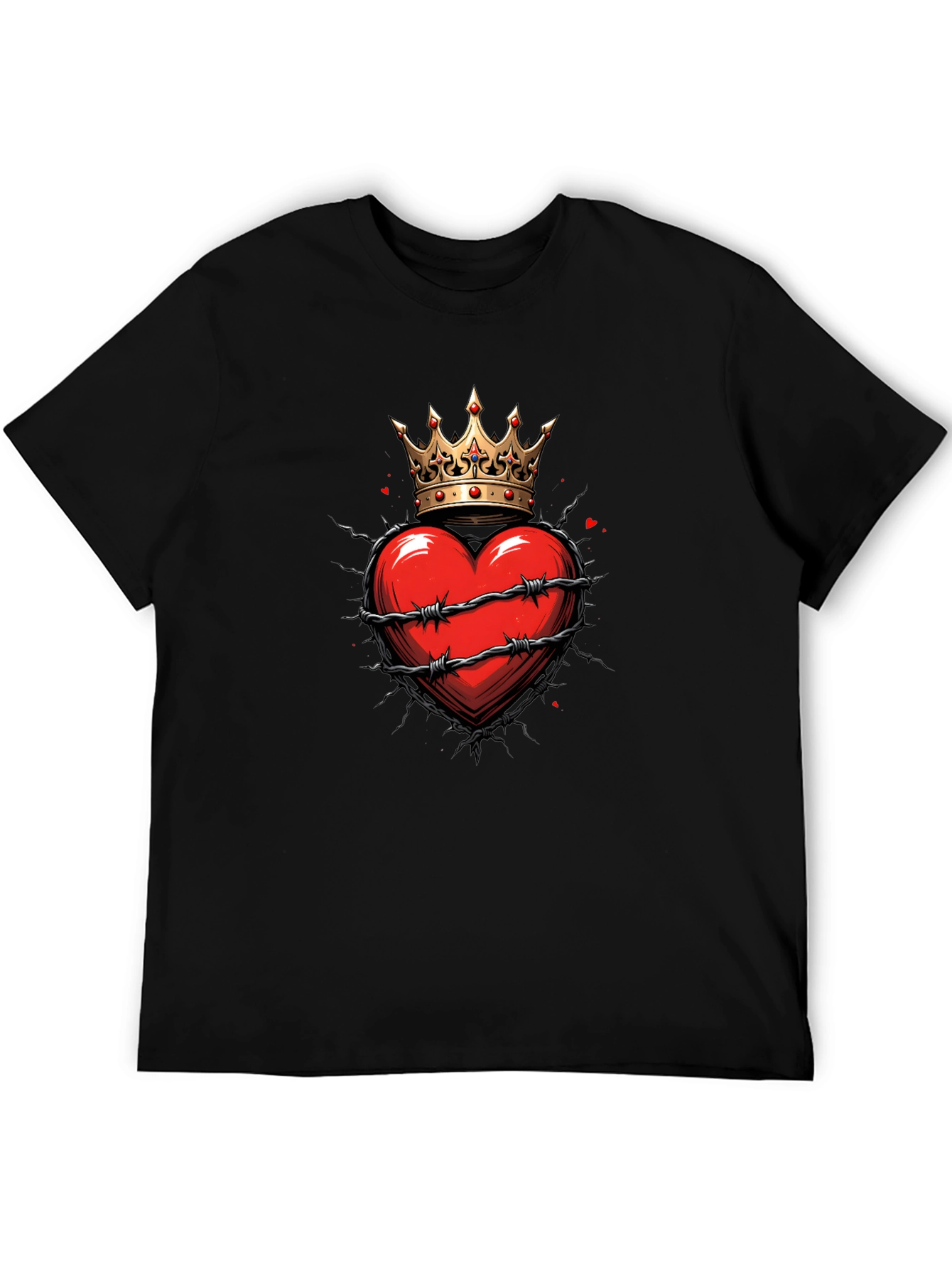 Crowned Heart Graphic Tee - Edgy Style