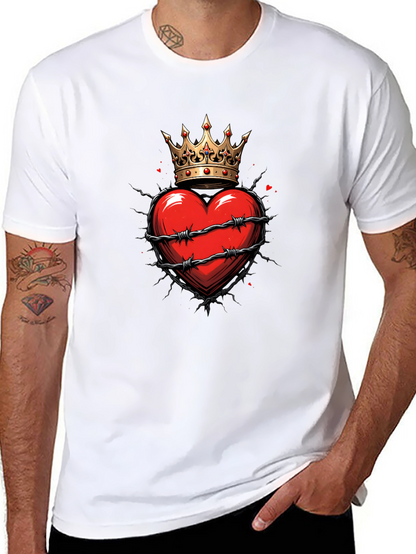 Crowned Heart Graphic Tee - Edgy Style