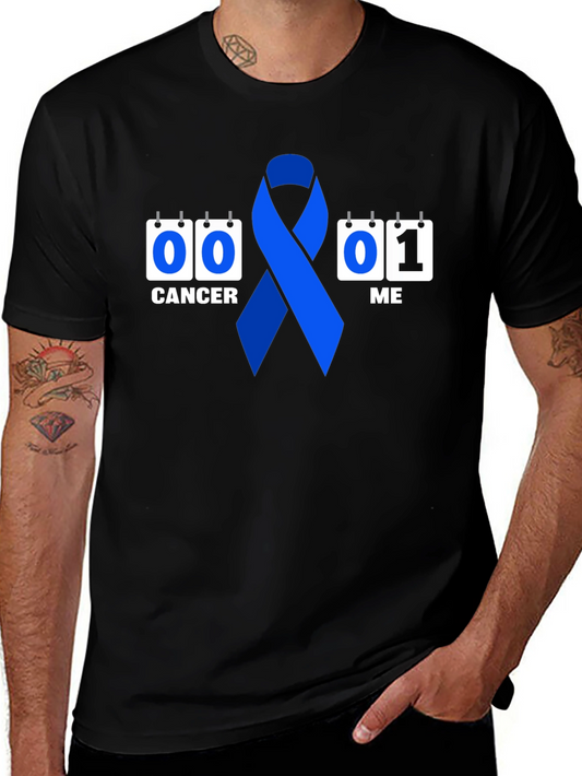 Cancer Survivor T-Shirt:  Blue Ribbon 00 Cancer 01 Me