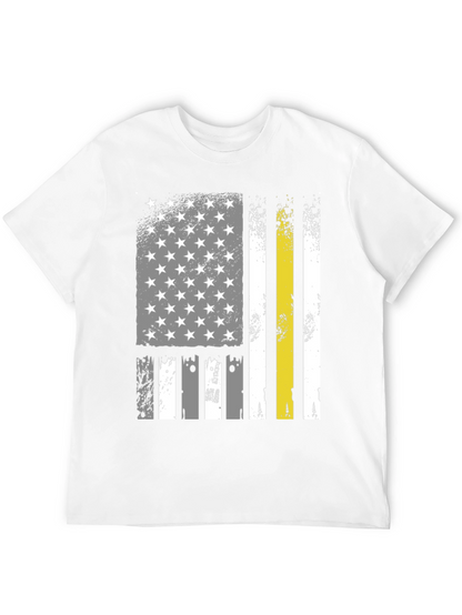 American Flag Thin Yellow Line Black T-Shirt