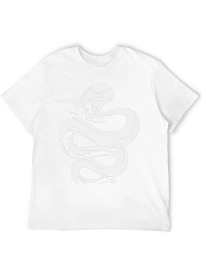 Black Tee with White Snake Graphic