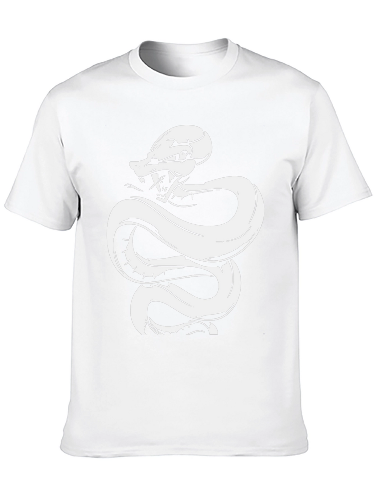 Black Tee with White Snake Graphic