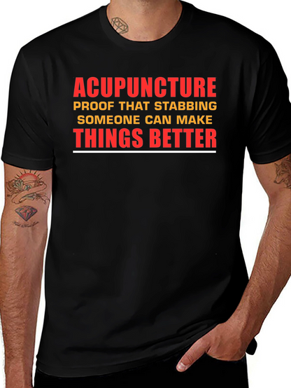 Acupuncture Stabbing T-Shirt - Funny Graphic Tee