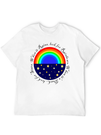 Rainbow & Stars Graphic T-Shirt - Inspiring Design