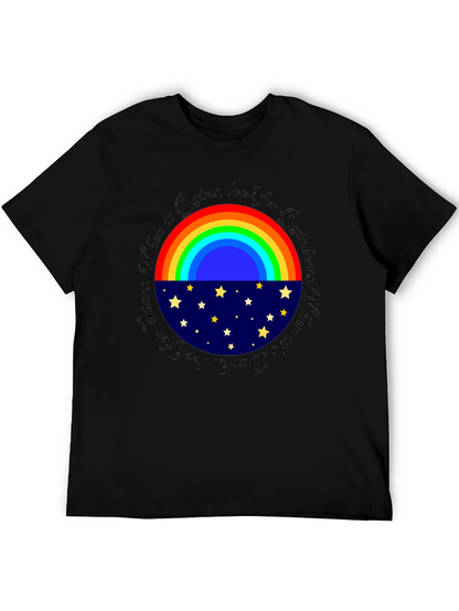 Rainbow & Stars Graphic T-Shirt - Inspiring Design