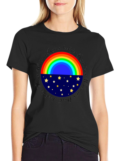 Rainbow & Stars Graphic T-Shirt - Inspiring Design