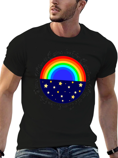 Rainbow & Stars Graphic T-Shirt - Inspiring Design