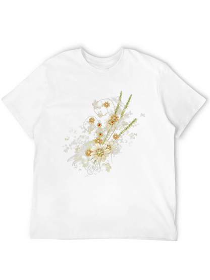 Floral Dragonfly Graphic Black Tee