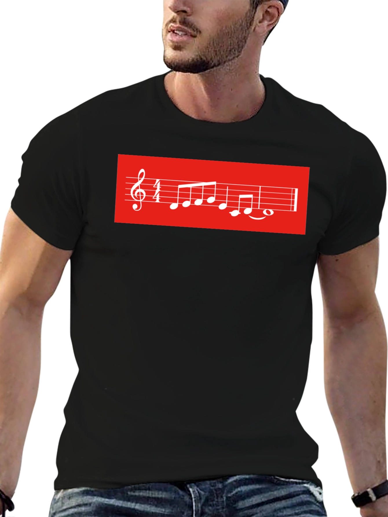 Musical Score Graphic Tee - Black