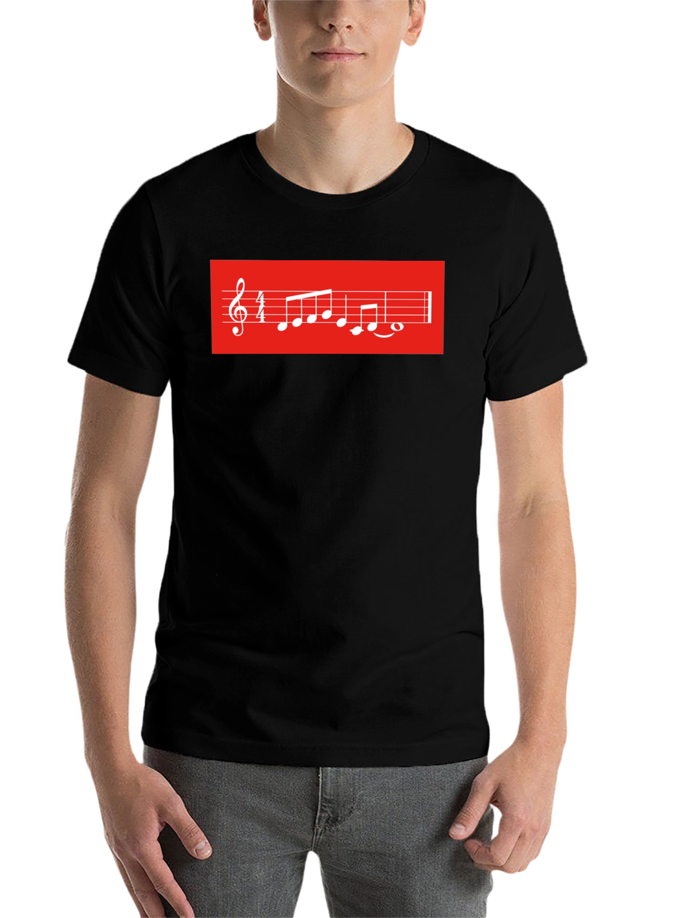 Musical Score Graphic Tee - Black