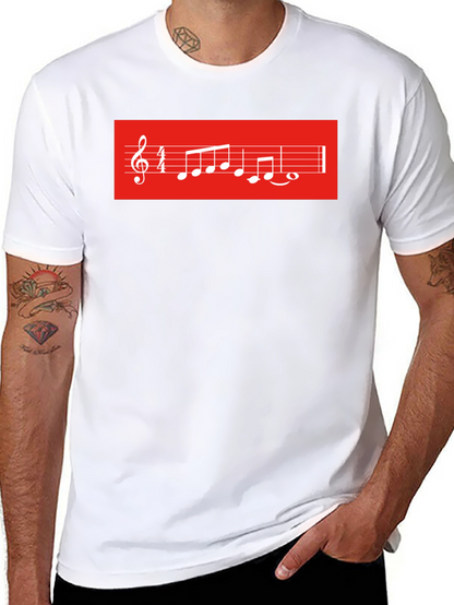 Musical Score Graphic Tee - Black