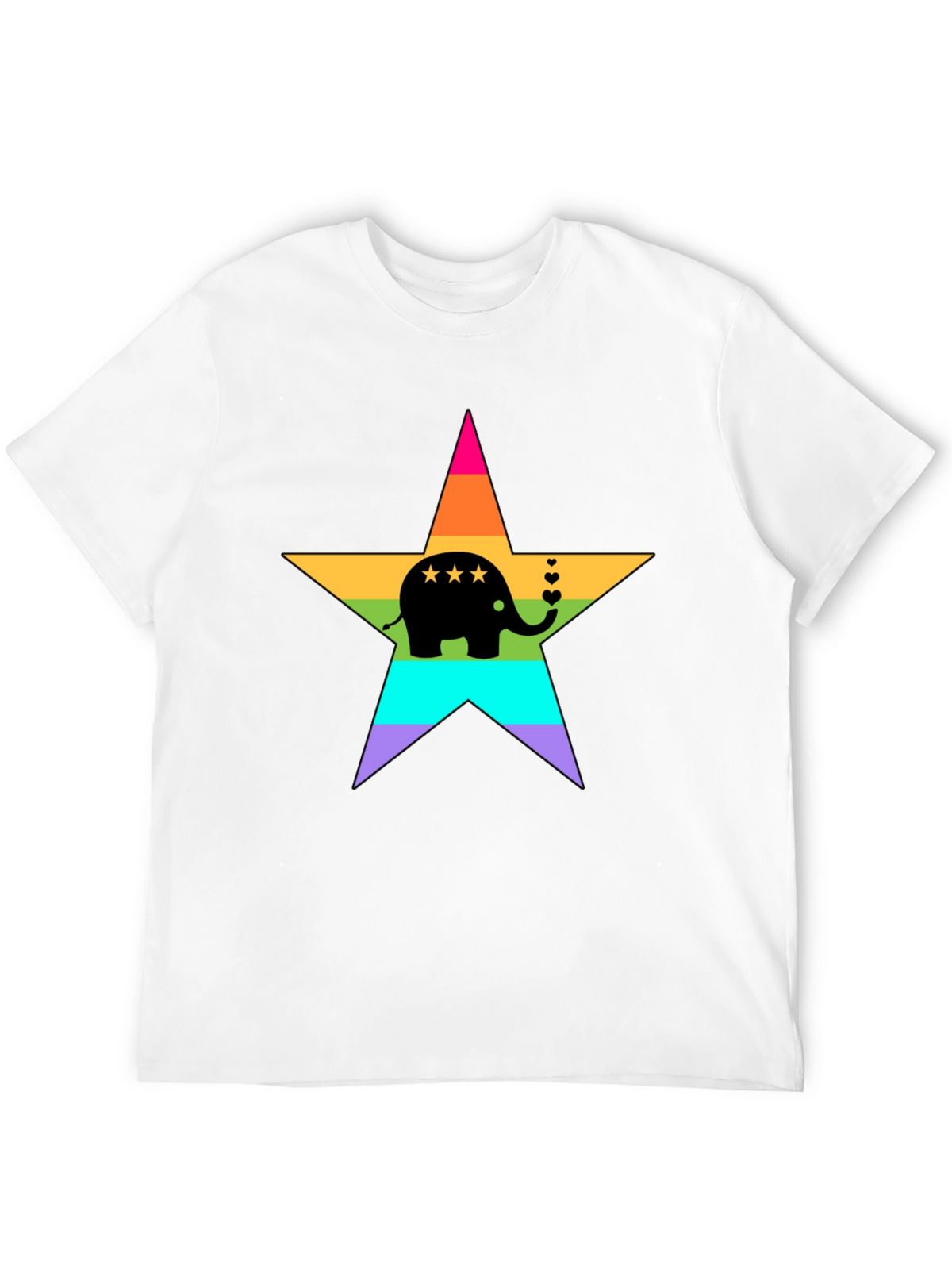 Rainbow Elephant Star T-Shirt