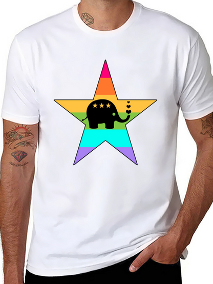 Rainbow Elephant Star T-Shirt