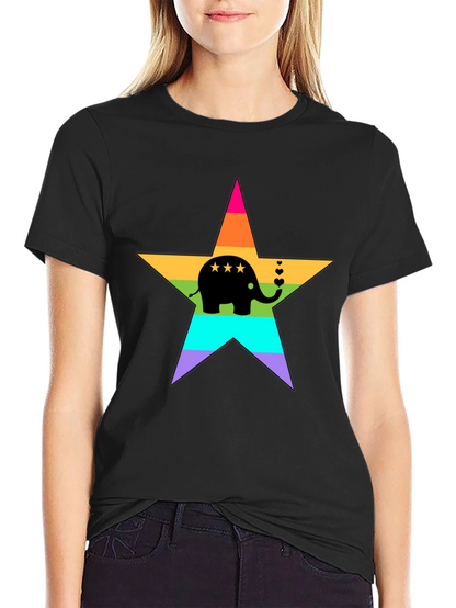 Rainbow Elephant Star T-Shirt