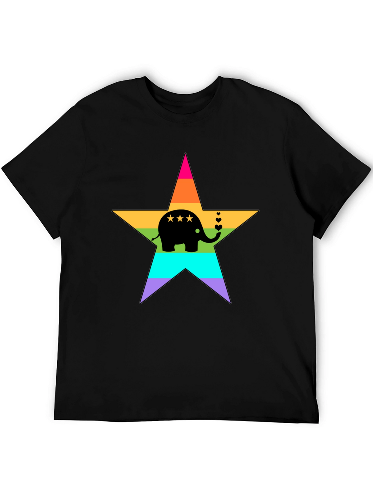 Rainbow Elephant Star T-Shirt