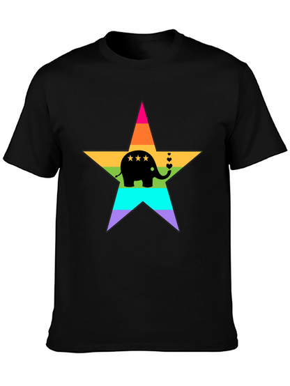 Rainbow Elephant Star T-Shirt