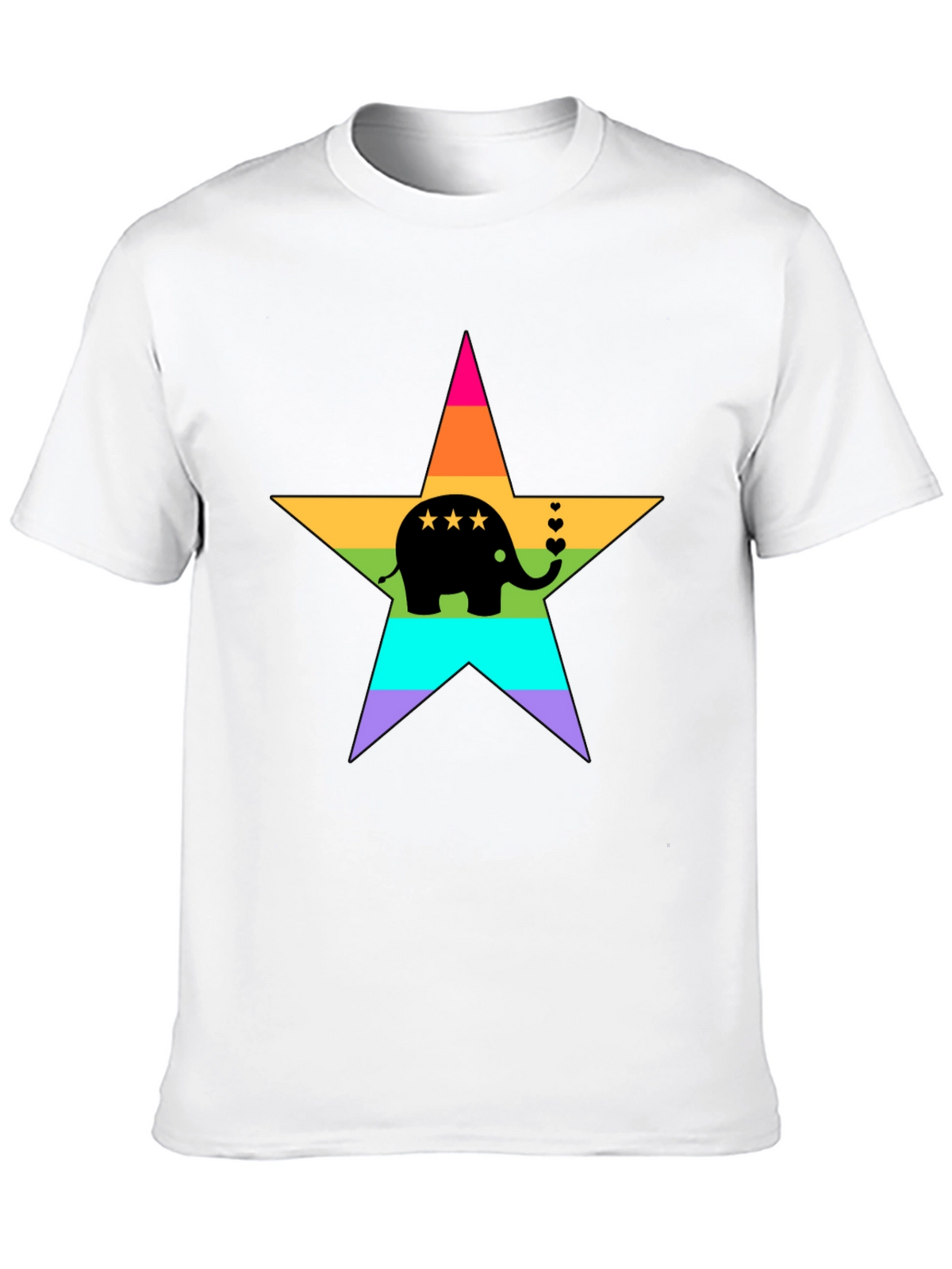 Rainbow Elephant Star T-Shirt
