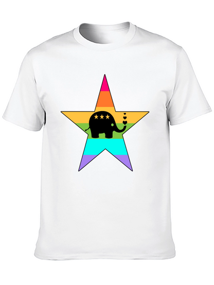 Rainbow Elephant Star T-Shirt