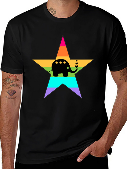 Rainbow Elephant Star T-Shirt