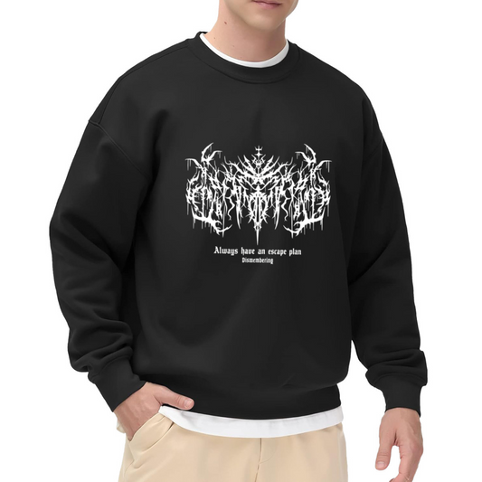 Black Metal Gothic Text Dark Aesthetic Crewneck Sweatshirt