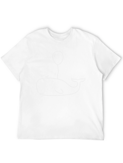 Whale Balloon Graphic Tee - Casual Black T-Shirt