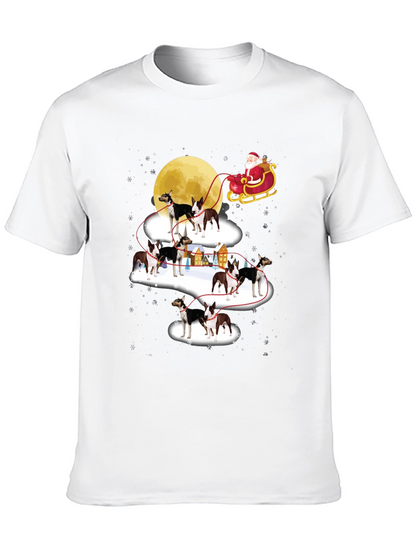 Christmas Dog Sled T-Shirt Santa Claus Holiday