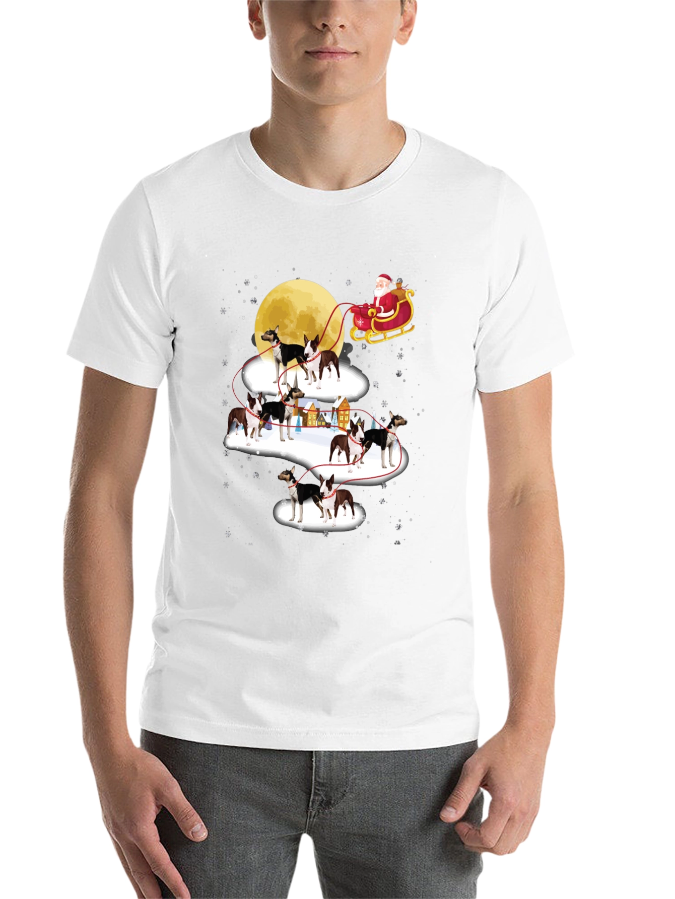 Christmas Dog Sled T-Shirt Santa Claus Holiday