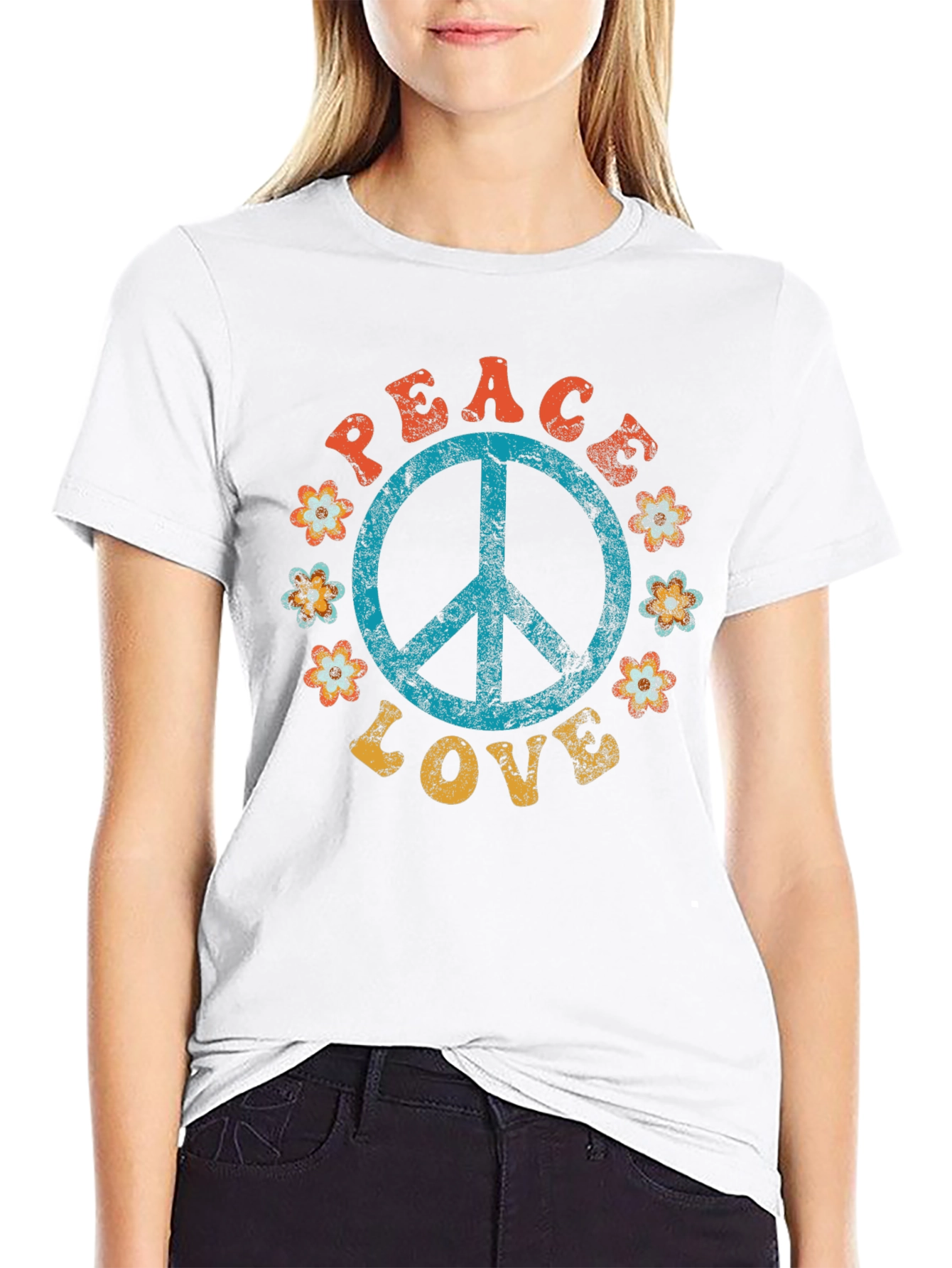Peace & Love Retro T-Shirt