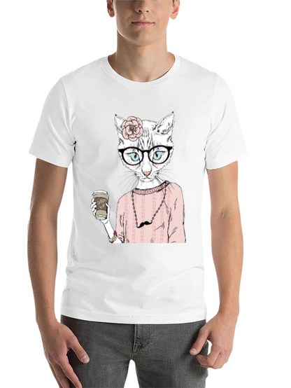 Hipster Cat Coffee Lover T-Shirt