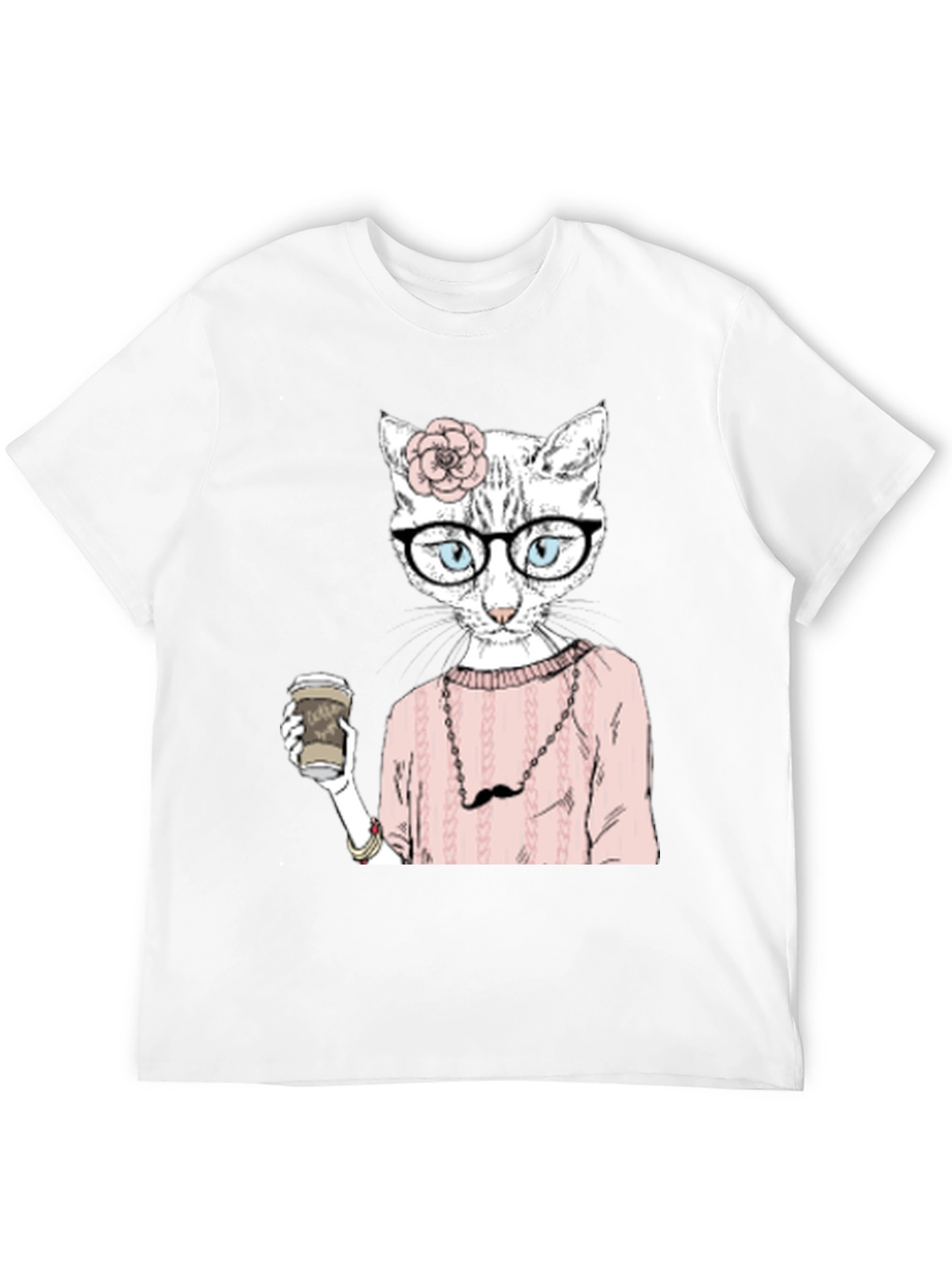 Hipster Cat Coffee Lover T-Shirt