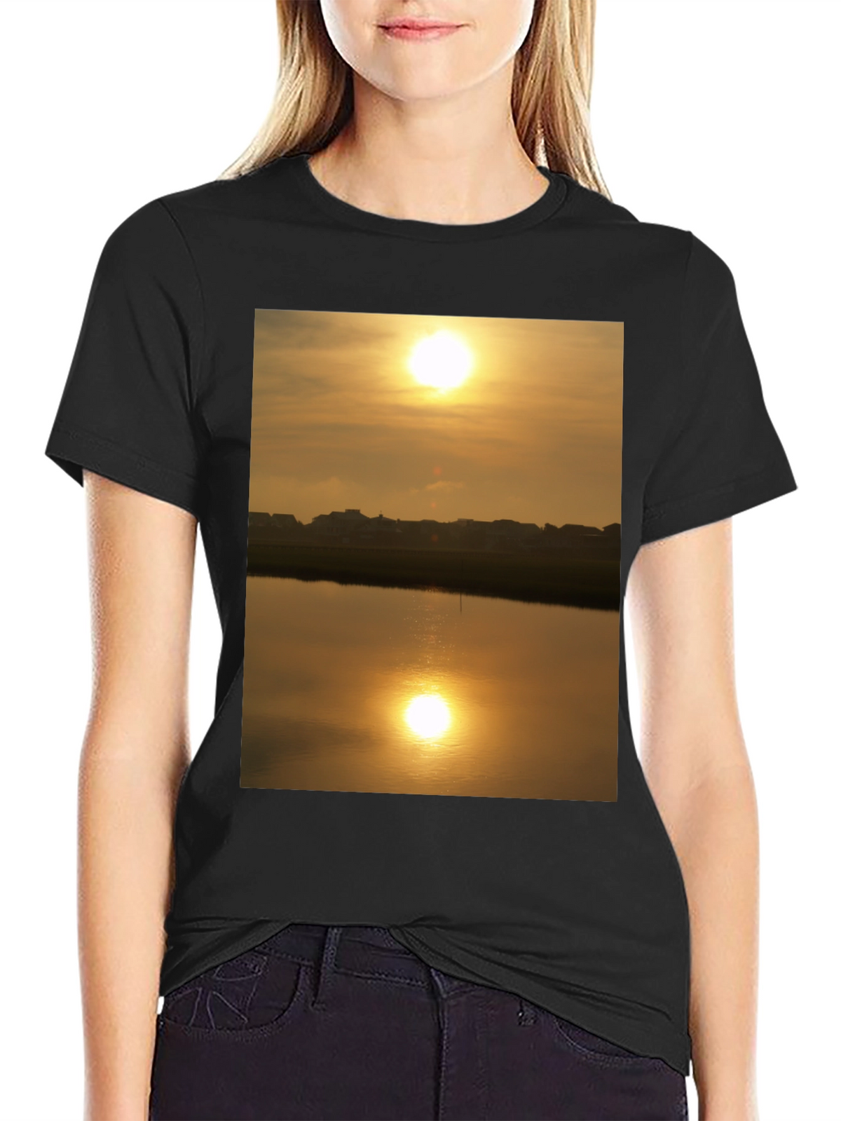 Sunset Lake Reflection Graphic Tee