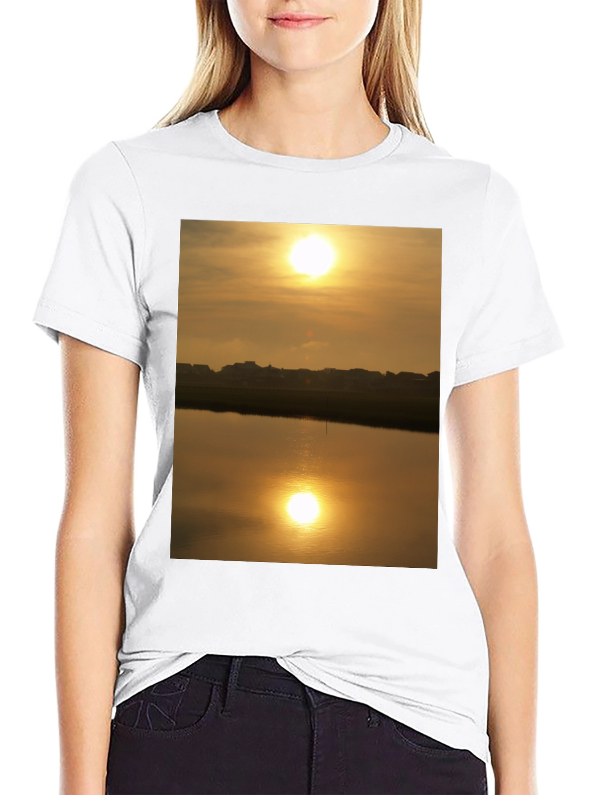 Sunset Lake Reflection Graphic Tee