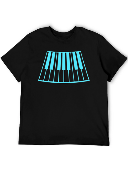 Cool Music T-Shirt with Piano Keyboard Design