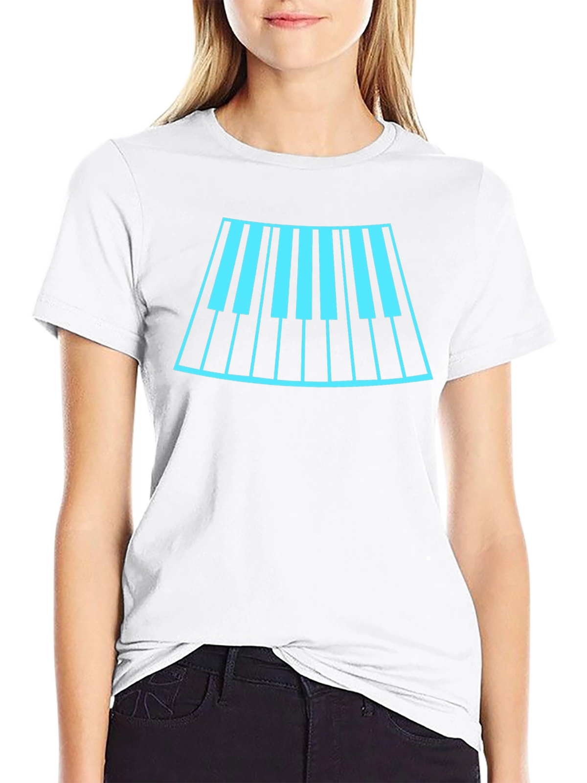 Cool Music T-Shirt with Piano Keyboard Design