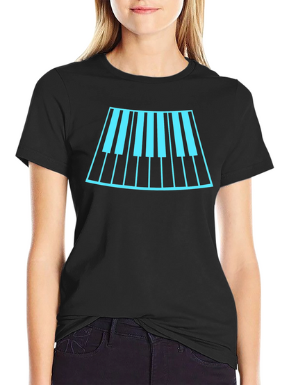 Cool Music T-Shirt with Piano Keyboard Design