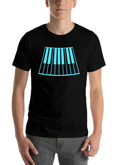Cool Music T-Shirt with Piano Keyboard Design