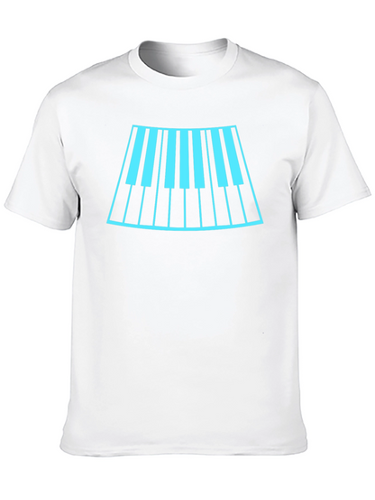 Cool Music T-Shirt with Piano Keyboard Design